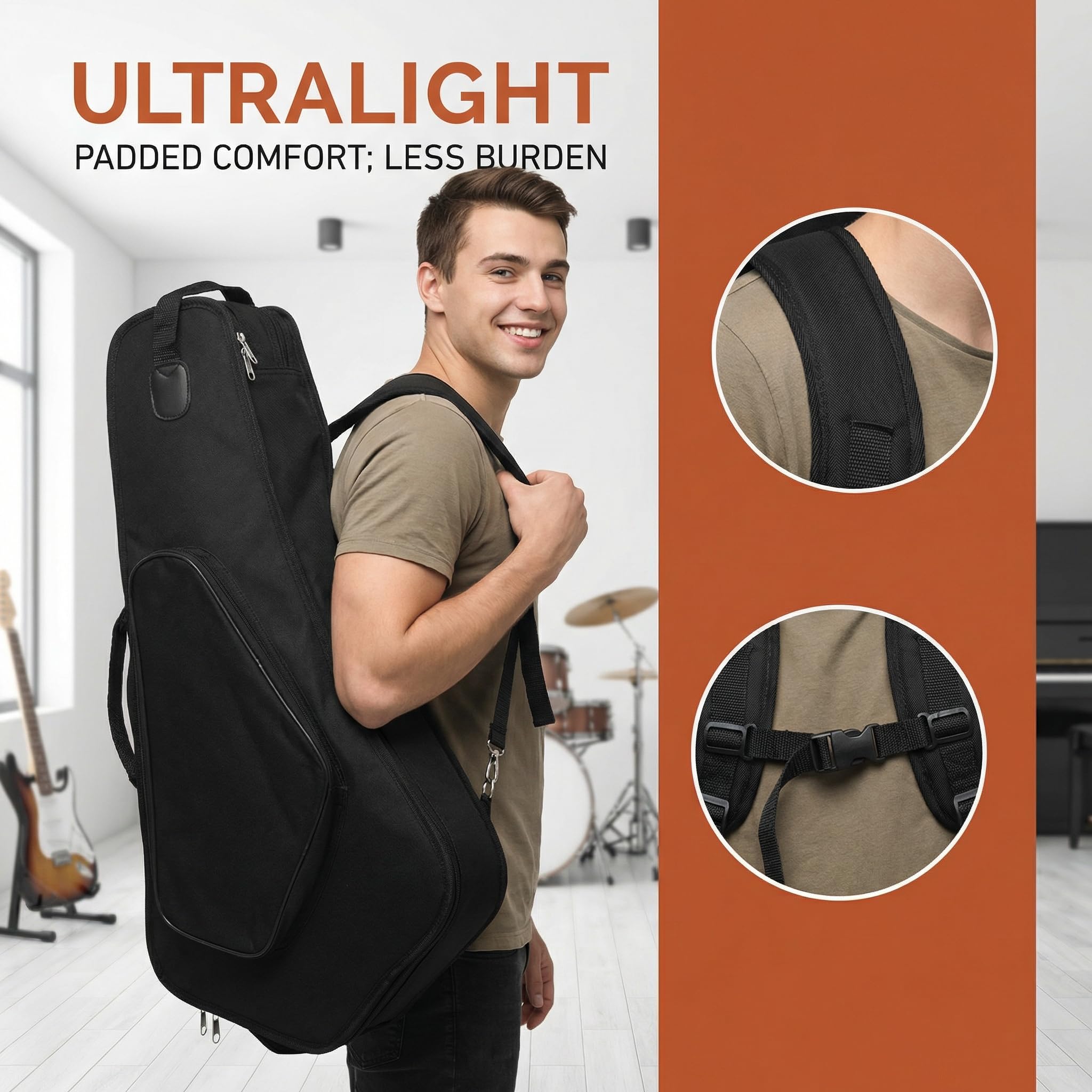 ibasenice Altsaxophon-Tasche 25,12x11,02x2,76 in wasserdicht & stoßfest – Schutz vor Feuchtigkeit und Stößen für Musiker, ideal zum Transport und Aufbewahren unterwegs