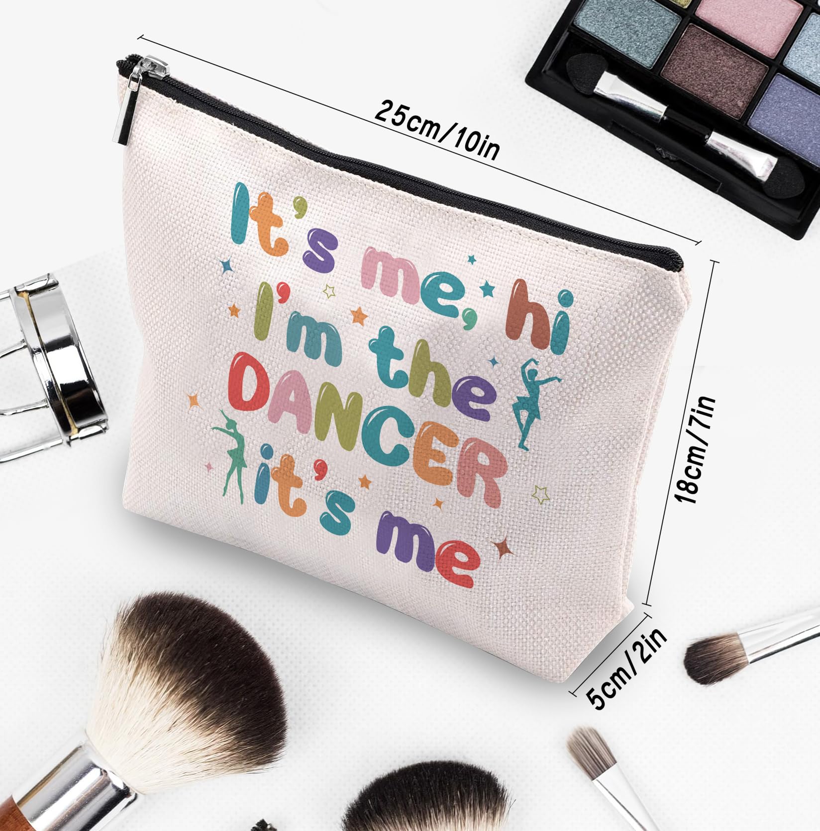 CEASQVAA Dance Dancer Gifts Makeup Bag, Birthday Gifts for Dancers, Dance Bag Stuff for Women, It's Me Hi I'm The Dancer Cosmetic Bag, Dancing Teammate Gift for Women