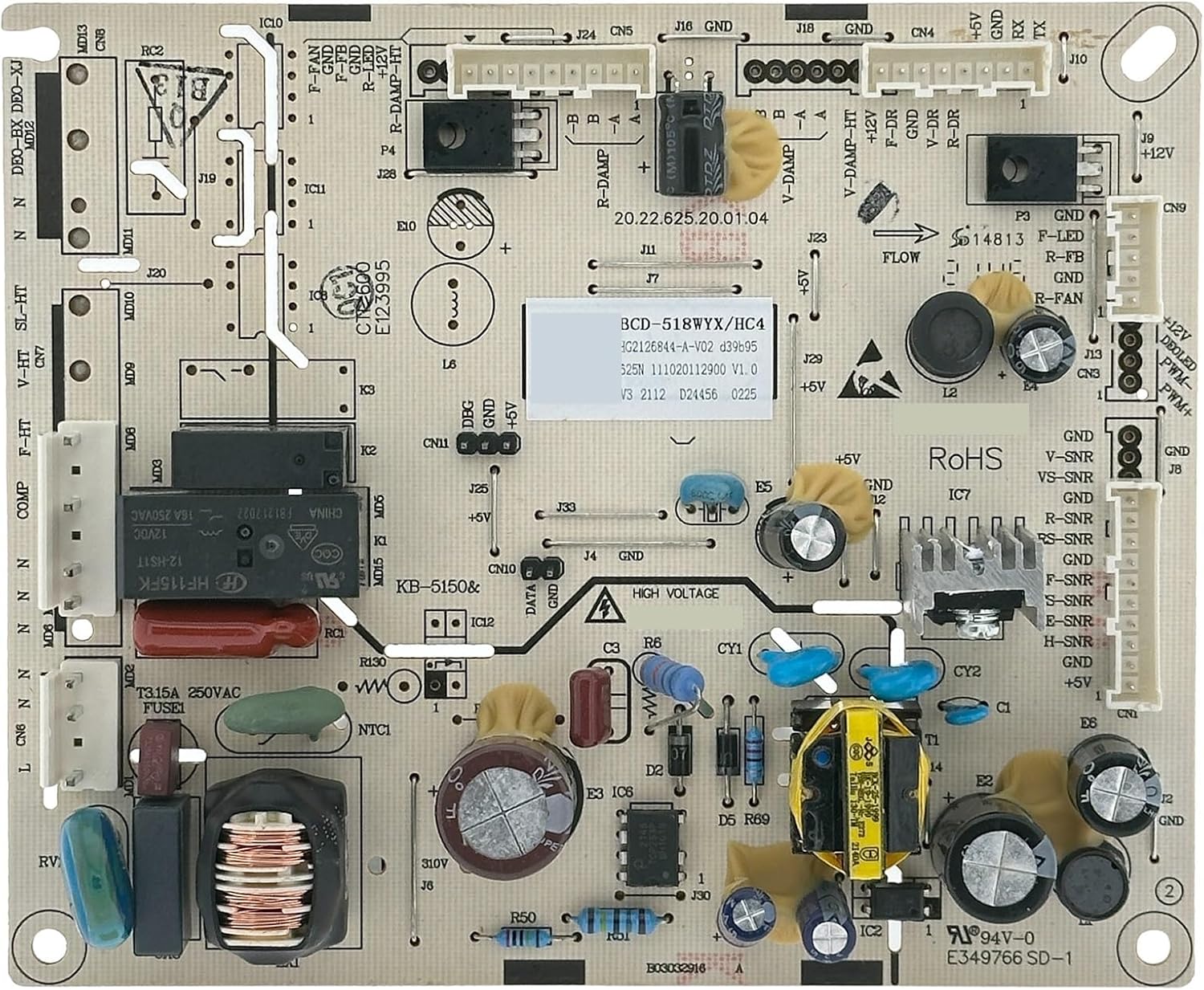 BCD-518WYX/HC4 Fridge/Refrigerator Power Control Board PCB 2126844 NS9FSWD HRSBS519B