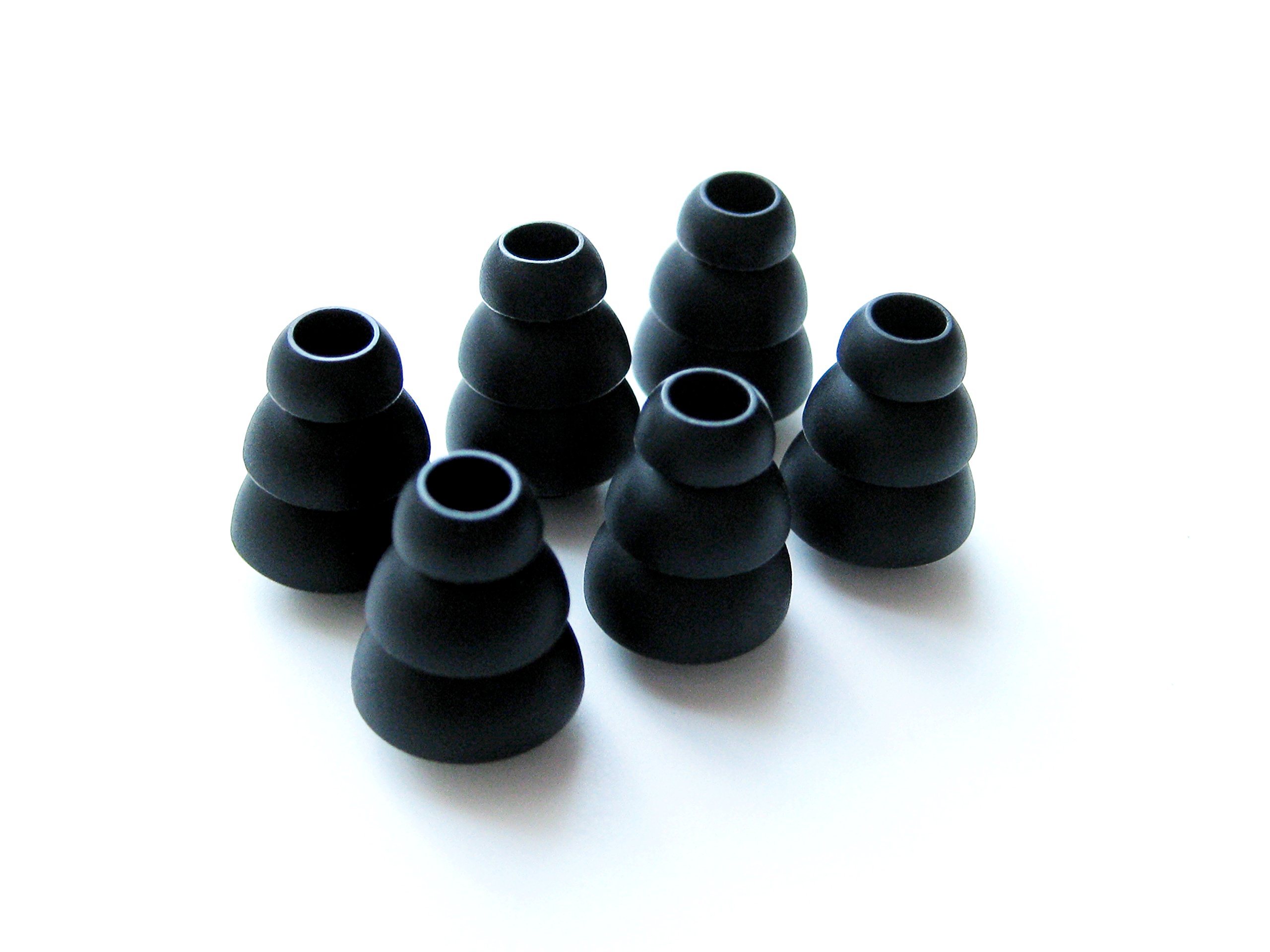 6pcs (M-SB) Triple Flange Replacement Eartips Earbuds Compatible with Klipsch X20i, X12i, X11i, X10i, XR8i, X7i, X6i, R6, R6i, R6m, R6 BT, and A5i in