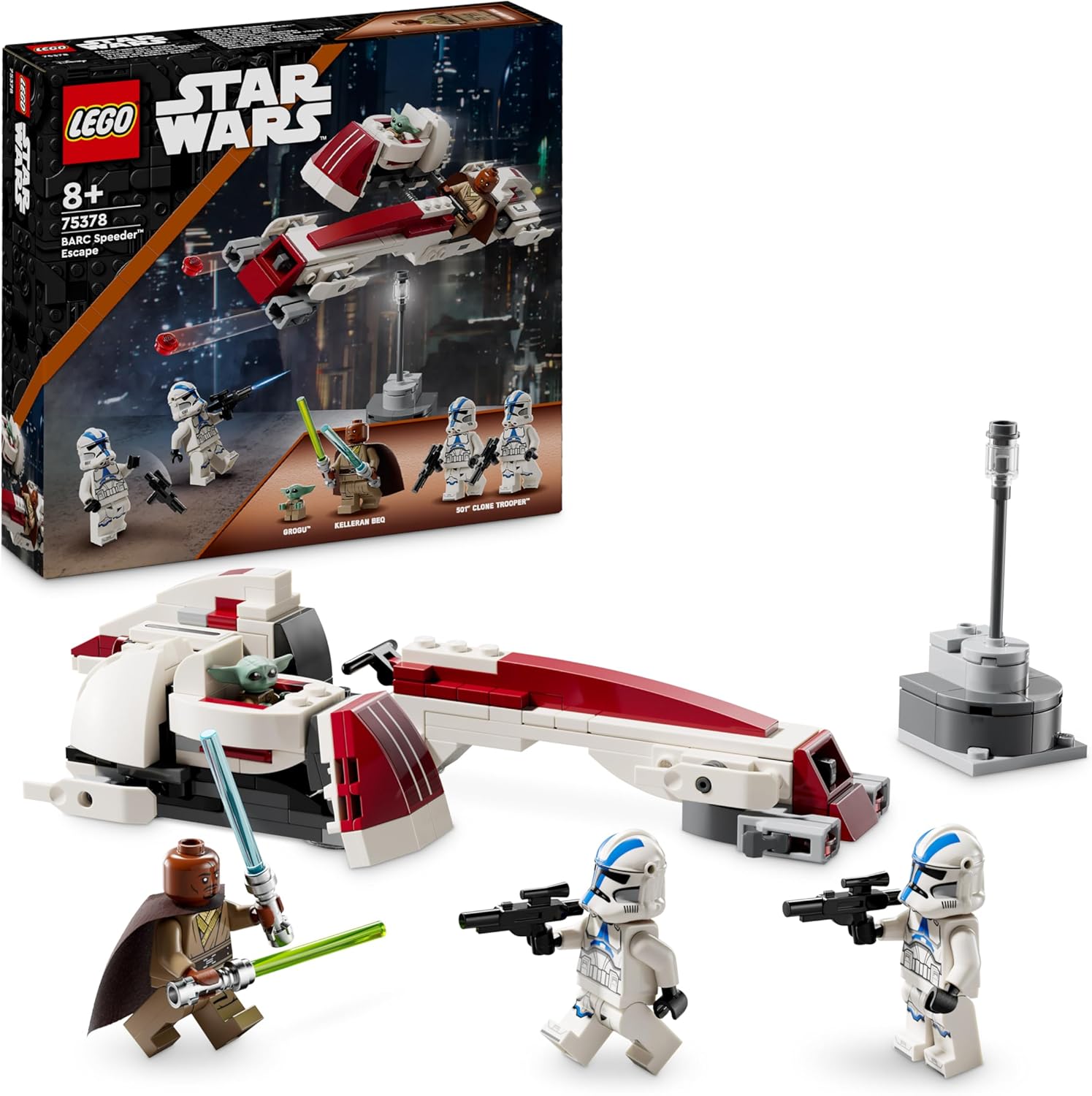 LEGO 75378 Star Wars Flucht mit dem BARC Speeder, 3 Minifiguren + Grogu