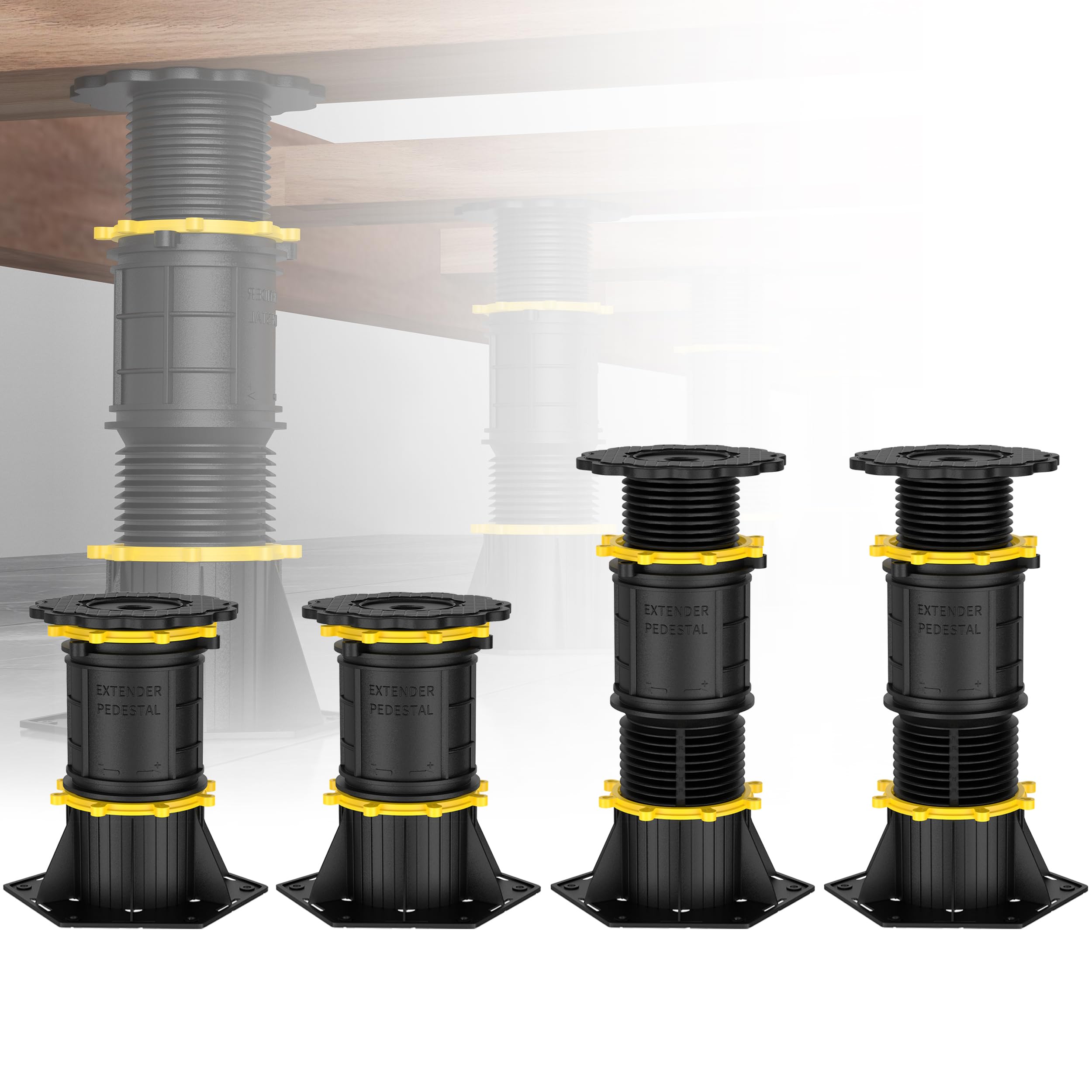 Wlrrcwdttc 4 Pcs Adjustable Height Bed Support Legs 6.9-9.8 inch, Bed Frame Center Support Legs for Bed Frame/Bed Center Slat,Bed Support