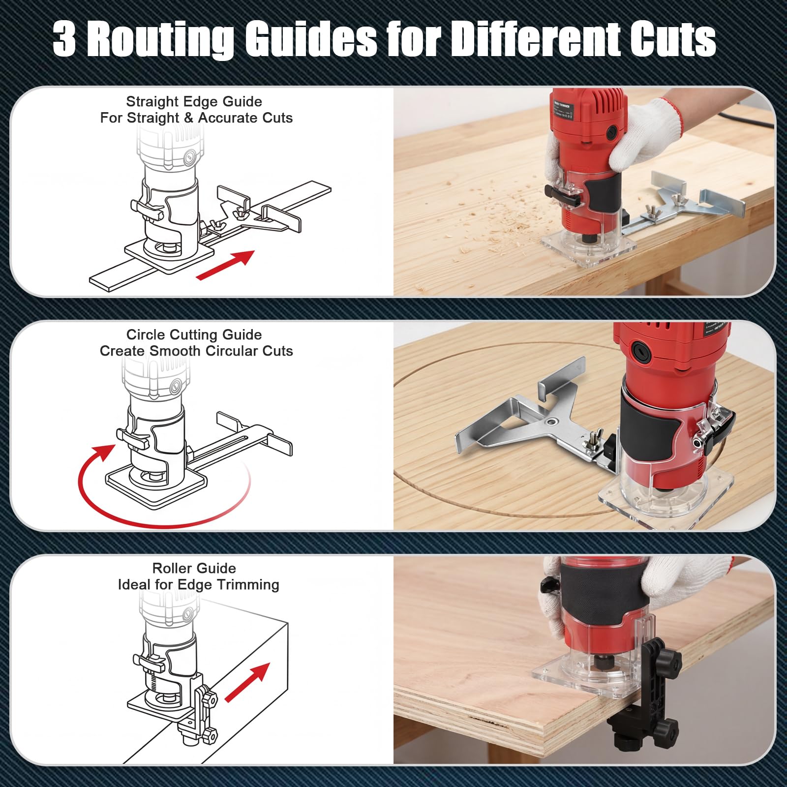 800W Wood Router Tool - 31,000 RPM -4 800W Wood Router Tool - 31,000 RPM -4