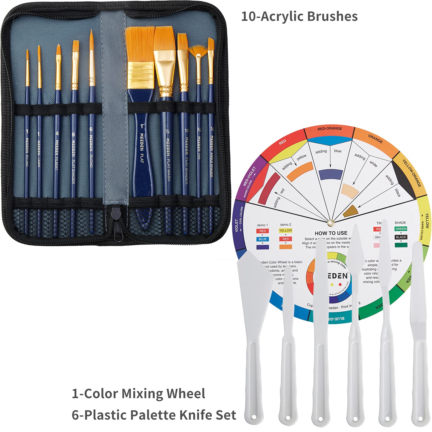 MEEDEN 86Piece Acrylic Painting Set with Beech Wood Tabletop Easel
