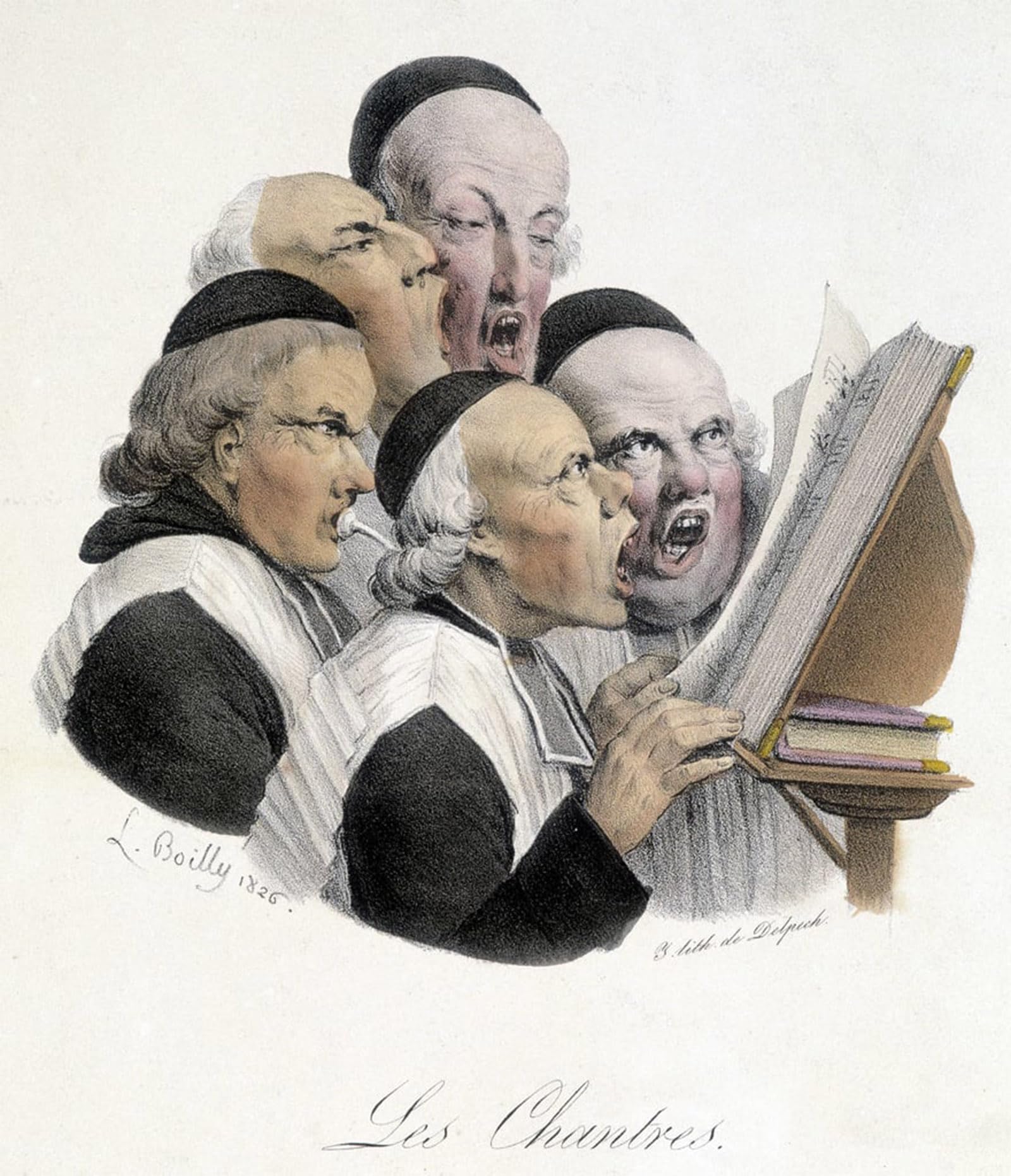 ARTXLXXBN Famous Art Print Poster Vintage Wall Art Singing Religious Men by Louis Leopold Boilly Canvas Art Poster for Home Decor 60x90cm