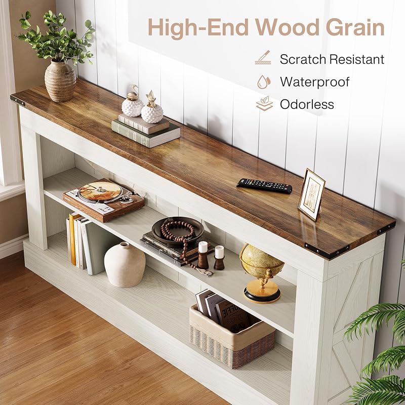 Tribesigns 63" Console Table, 3-Tier Entryway Table with Storage Shelves image 4