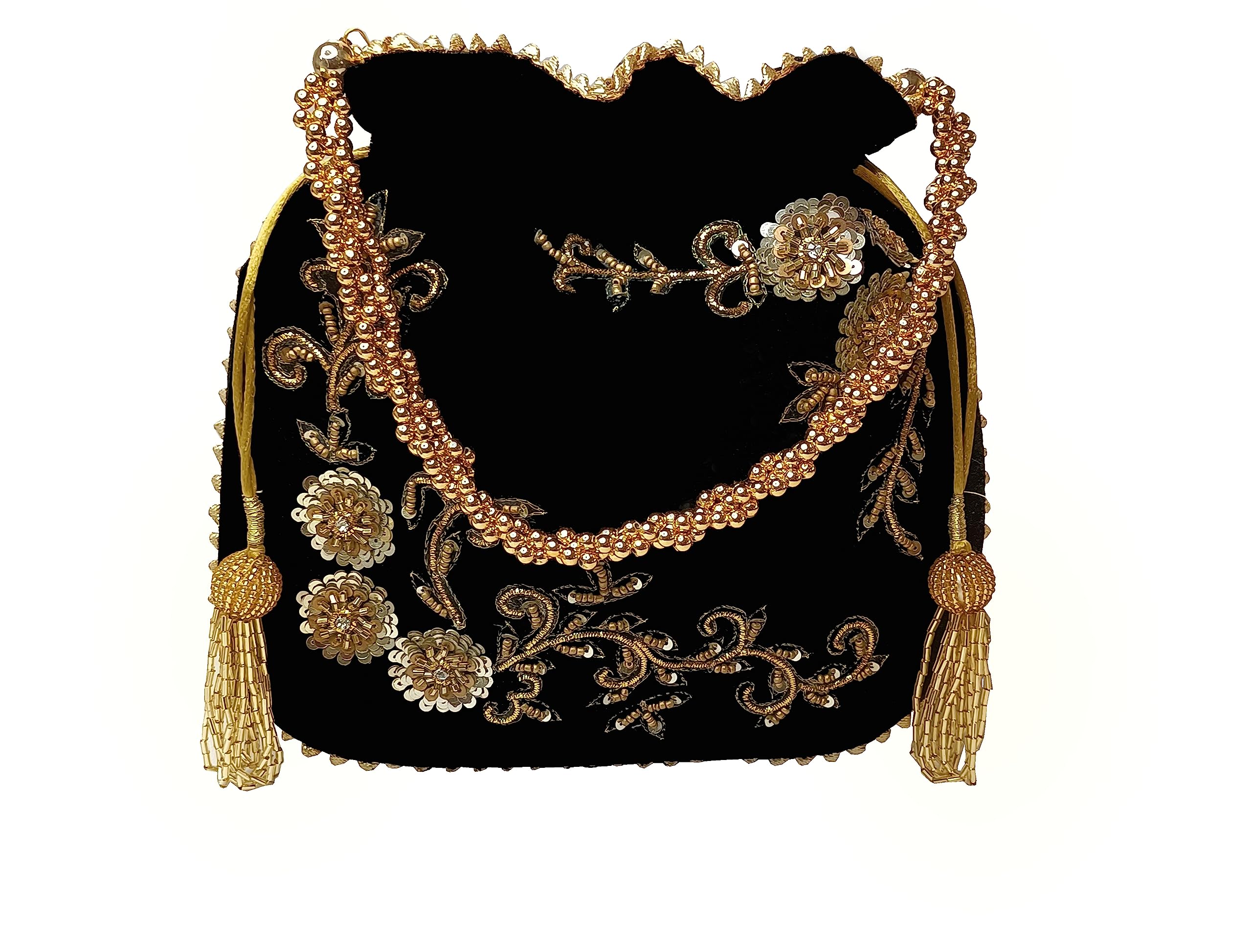 duchess Women Embroidered Floral Potli Bag for Party Wedding-picture-18