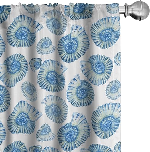 Miniatura 53 de Ambesonne - Cortinas de ventana de los 90, tema de los 90 con dispositivos de casa de estilo antiguo, patines en línea, zapatos de baile divertidos,