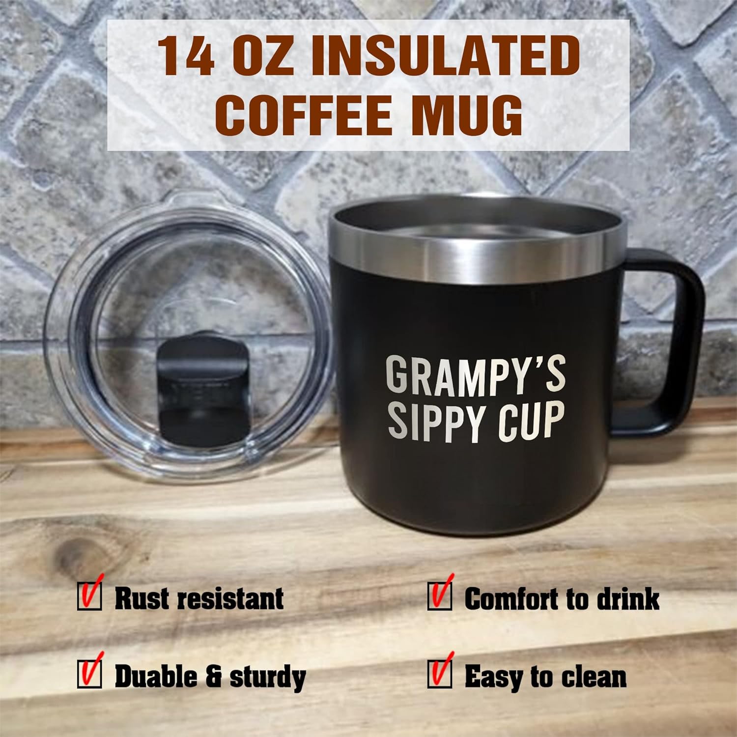 Yanashop88 Grampy's Sippy Cup Tumbler 14 Oz Coffee Mug - Grampy Tumbler - Birthday Gifts For Grampy From Daughter - Son - New Grampy Gifts - Fathers Day Gift - Parent Gift - Grampy Mug - Image 4