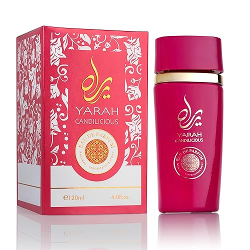 SAADAH Yarah Candilicious Eau De Parfum para Mujeres 4.0 fl oz, 120ml Perfume Frutal Floral Gourmand, Vainilla Dulce de Fresa, Algodón de Azúcar,