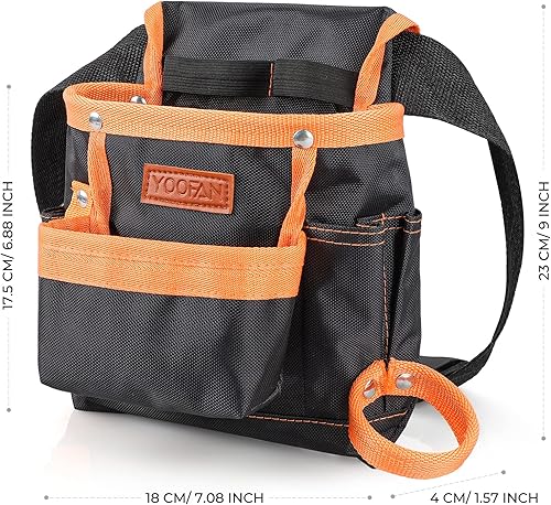 Miniatura 5 de YOOFAN Bolsa de herramientas - Cinturón de herramientas para electricista, carpintero, técnico de construcción, jardinería, accesorios de trabajo