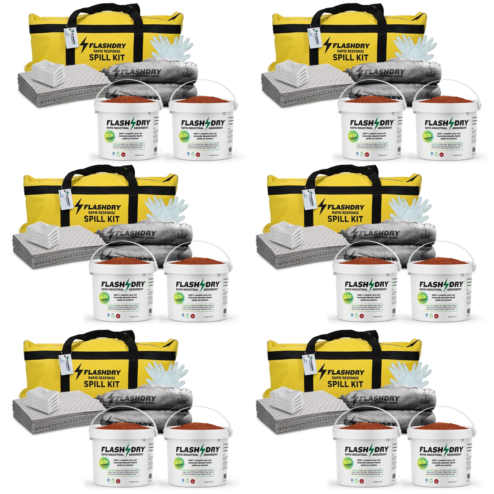 FlashDry Portable Universal Spill Kit Bag, Hazardous Clean Up Kit - 2 Kits — Amazon image 12