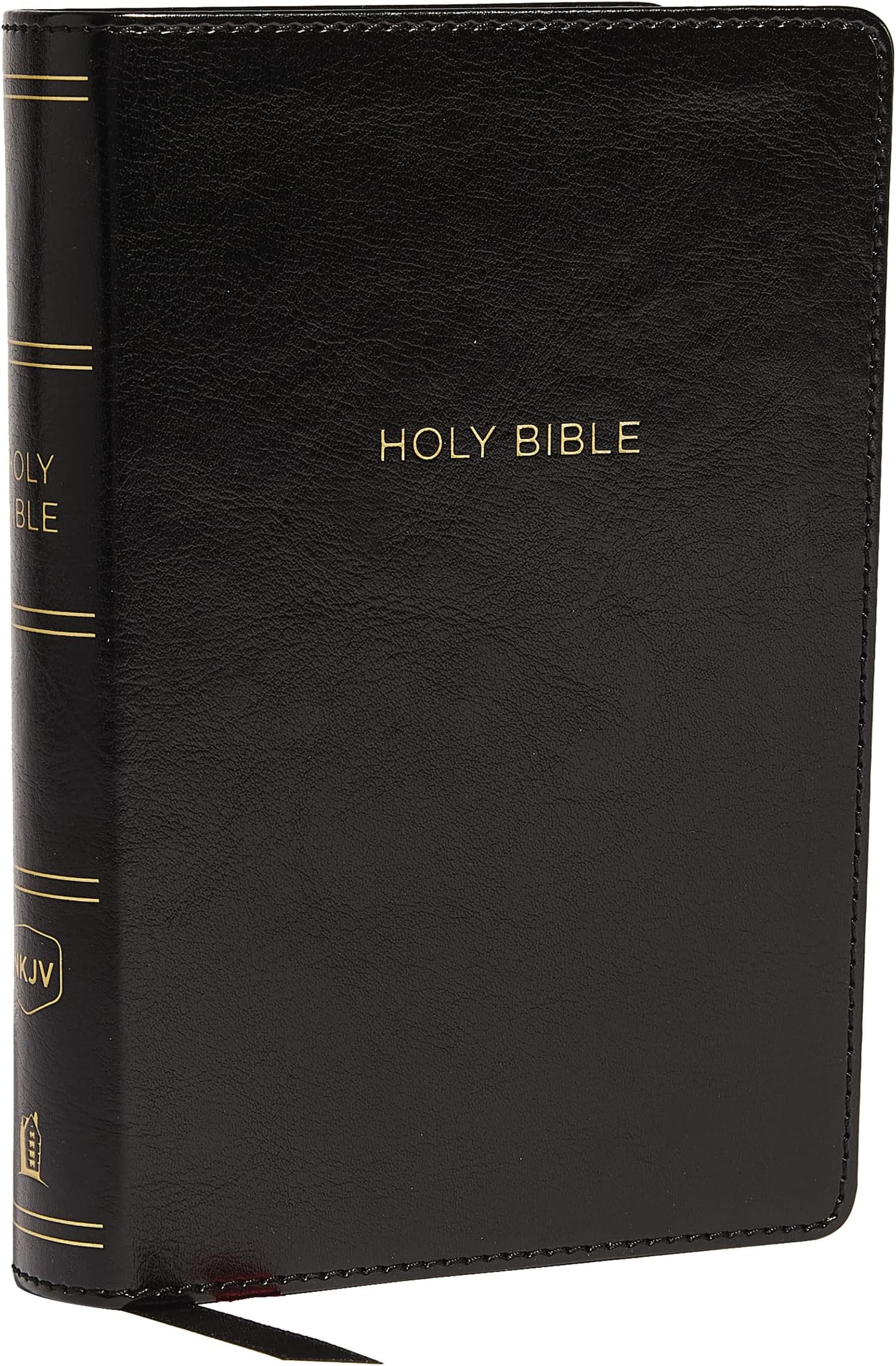 NKJV, Reference Bible, Compact Large Print, Leathersoft, Black, Red Letter, Comfort Print