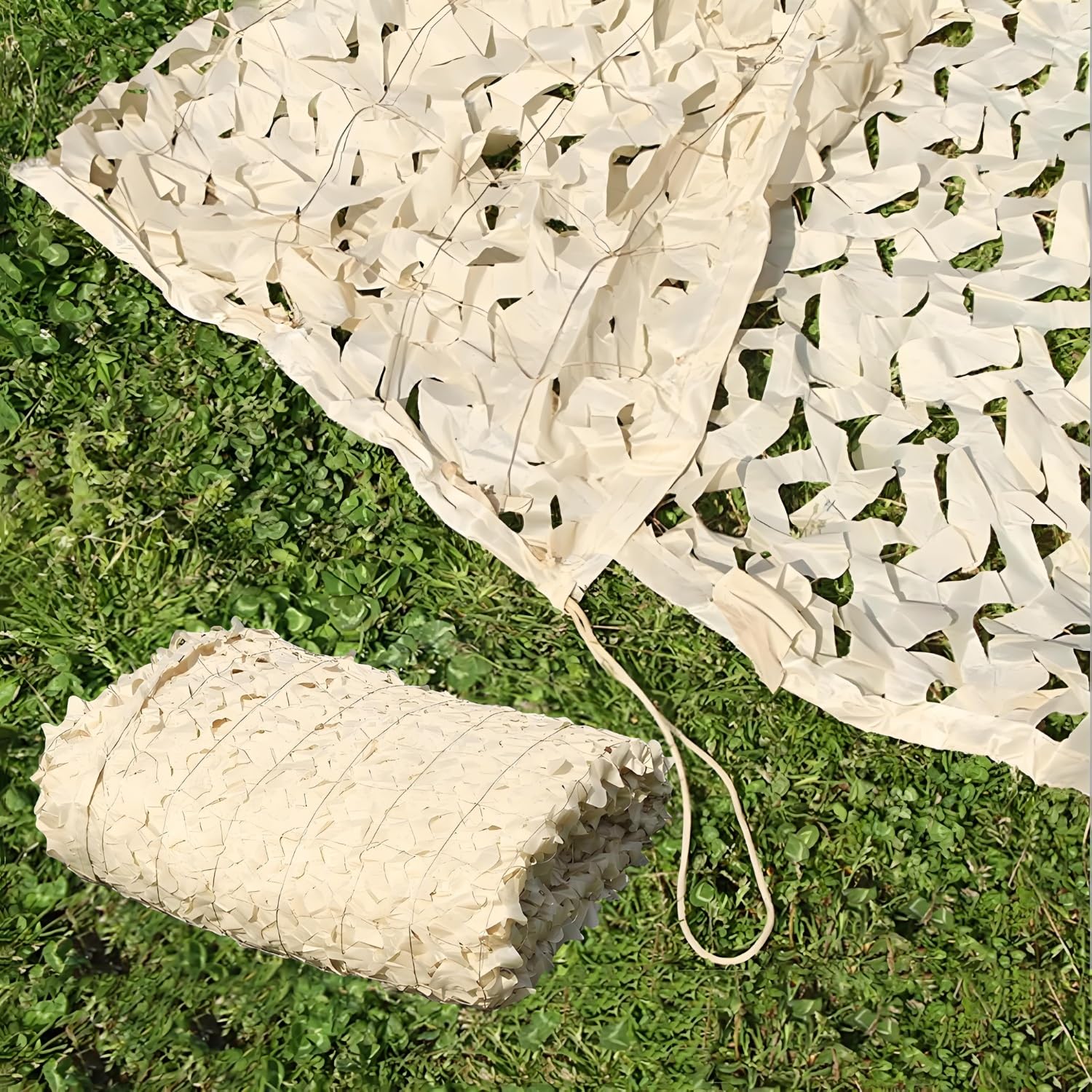 Generisch Tarnnetz Beige, Sonnensegel Camping, Sonnenschutz Terrasse, Auto Markise, Jagd Sonnenschutznetz, Militärisches Dekoratives Tarnnetz, Terrassenschatten, Verstärkte(5x5 M)