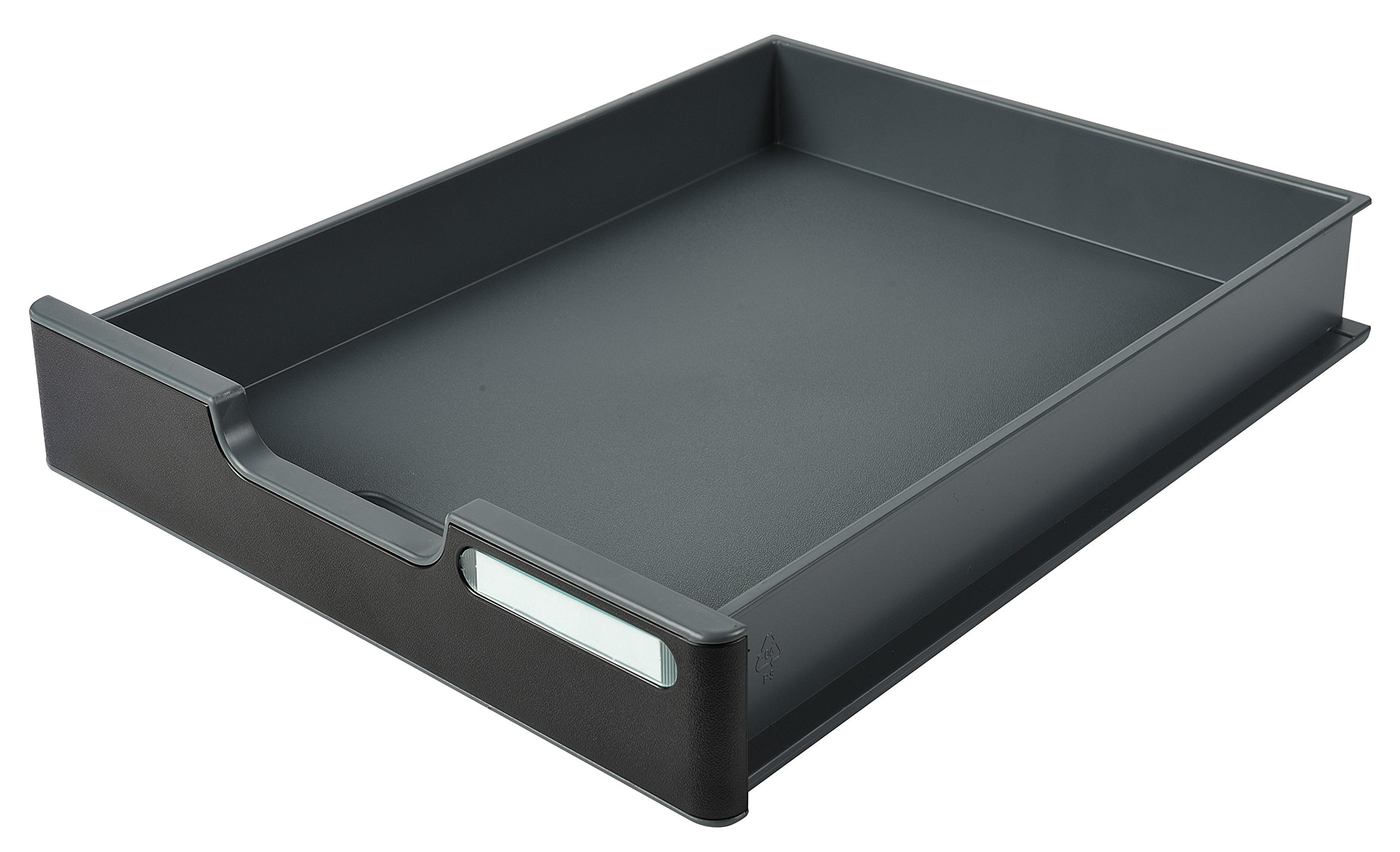 Exacompta Modulodoc Ecoblack - Cajón con frontal y porta-etiqueta, 56 mm, color negro
