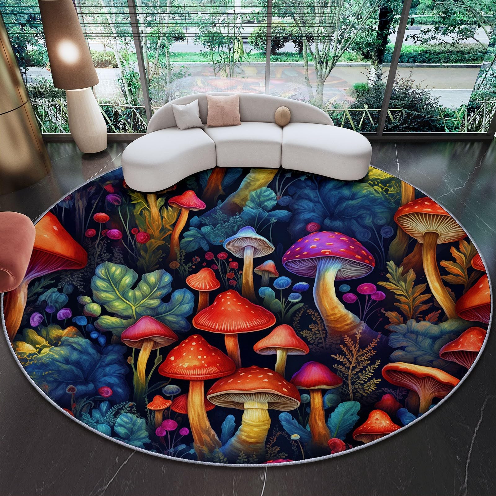 Tapis de jeu rond 150 cm facile d'entretien pour chambre d'enfant