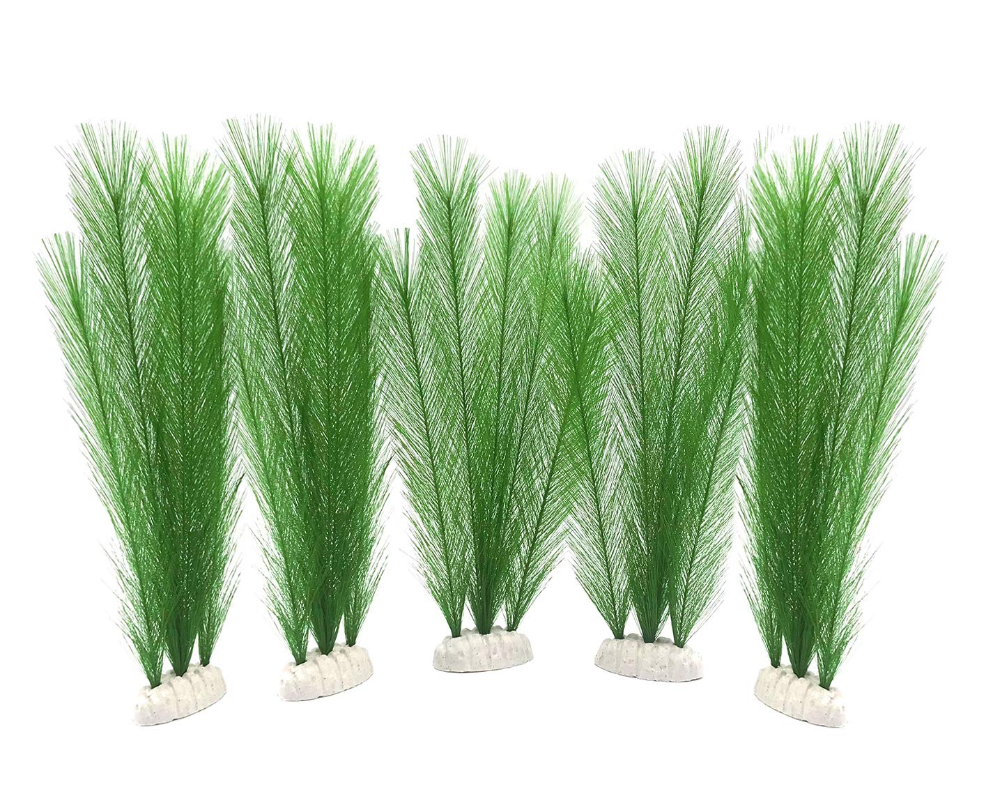 Photo 1 of BEGONDIS Aquarium Decorations 5Pcs Fish Tank Artificial Green Water Plants Made of Silk Fabrics Plastic