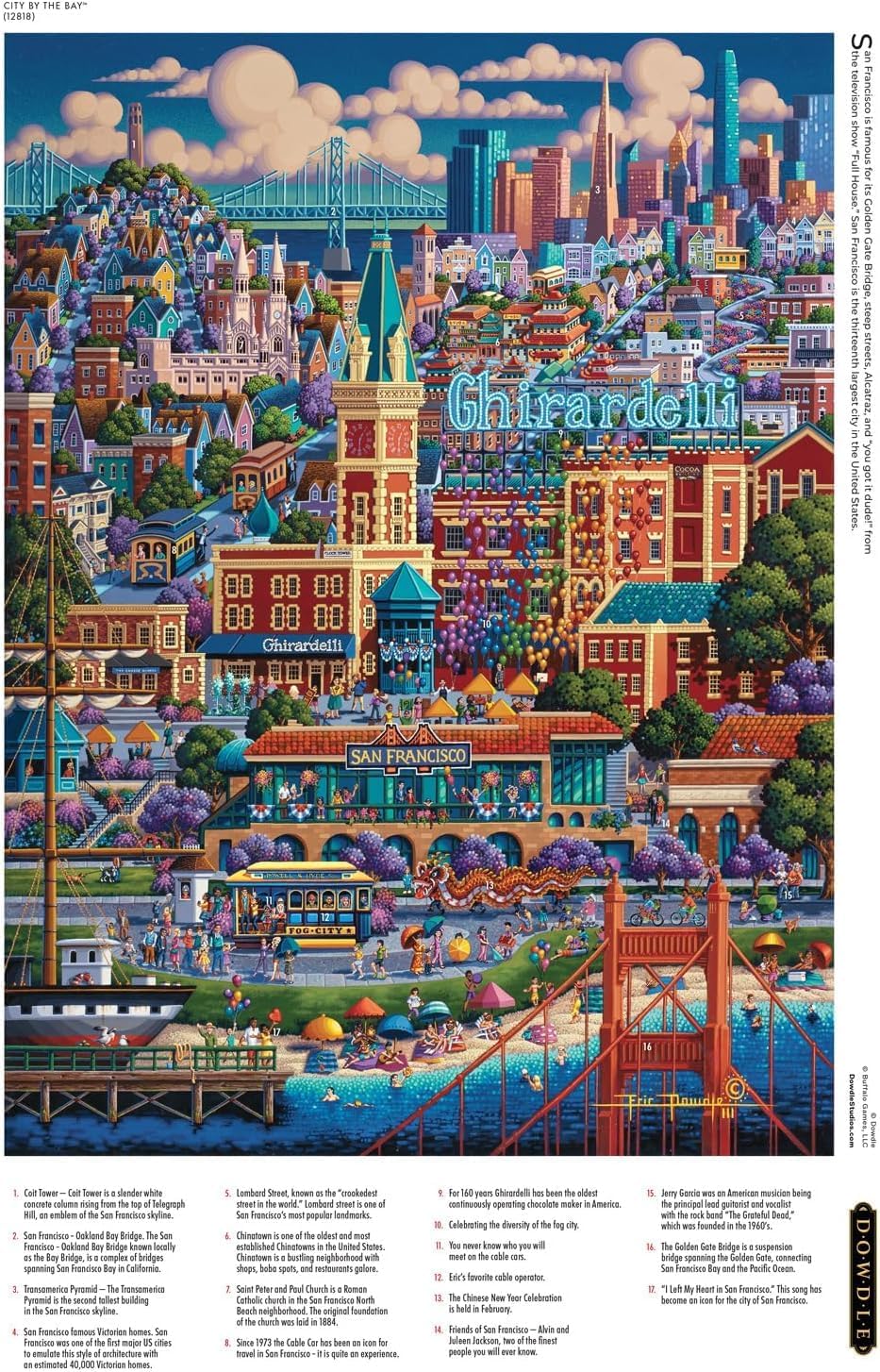 Buffalo Games - Dowdle - City by The Bay - 1000 Piece Jigsaw Puzzle for Adults -Challenging Puzzle Perfect for Game Nights - Finished Size is 26.75 x 19.75