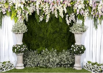 10x8ft Wedding Backdrop Beautiful Flowers Photograph Backgrounds for Ceremony Bridal Shower Party Scene Engagement Dinner Decoration Banner Photo Booth Studio Props