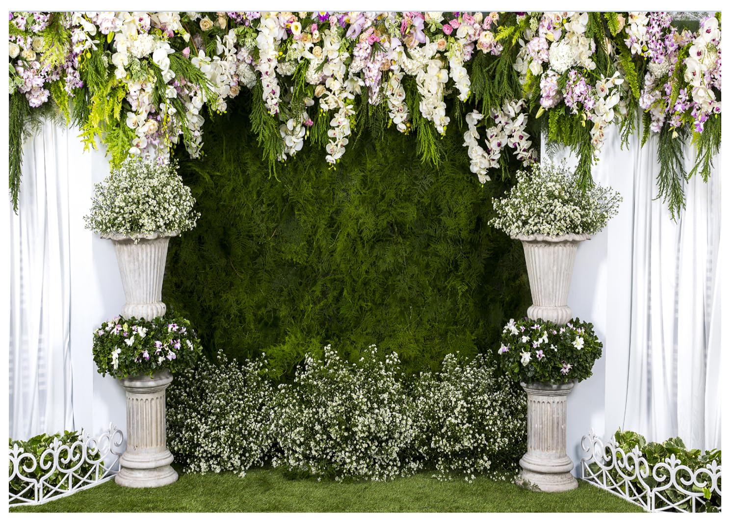 SADFA 10x8ft Wedding Backdrop Beautiful Flowers Photograph Backgrounds for Ceremony Bridal Shower Party Scene Engagement Dinner Decoration Banner