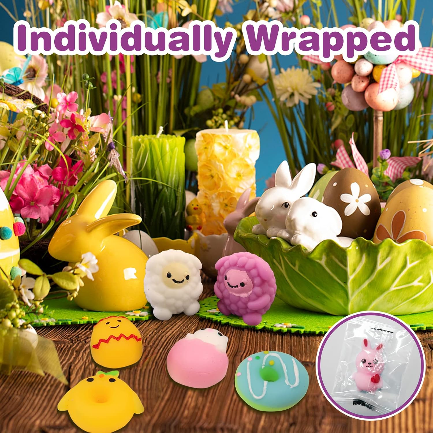 24PCS Mini Mochi Squishy Toys for Party Favors, Kawaii Fidget Toys for Stress Relief, Sensory Toys Desk Pets for Kids, Goodie Bag Stuffers for Kids Birthday - Image 4