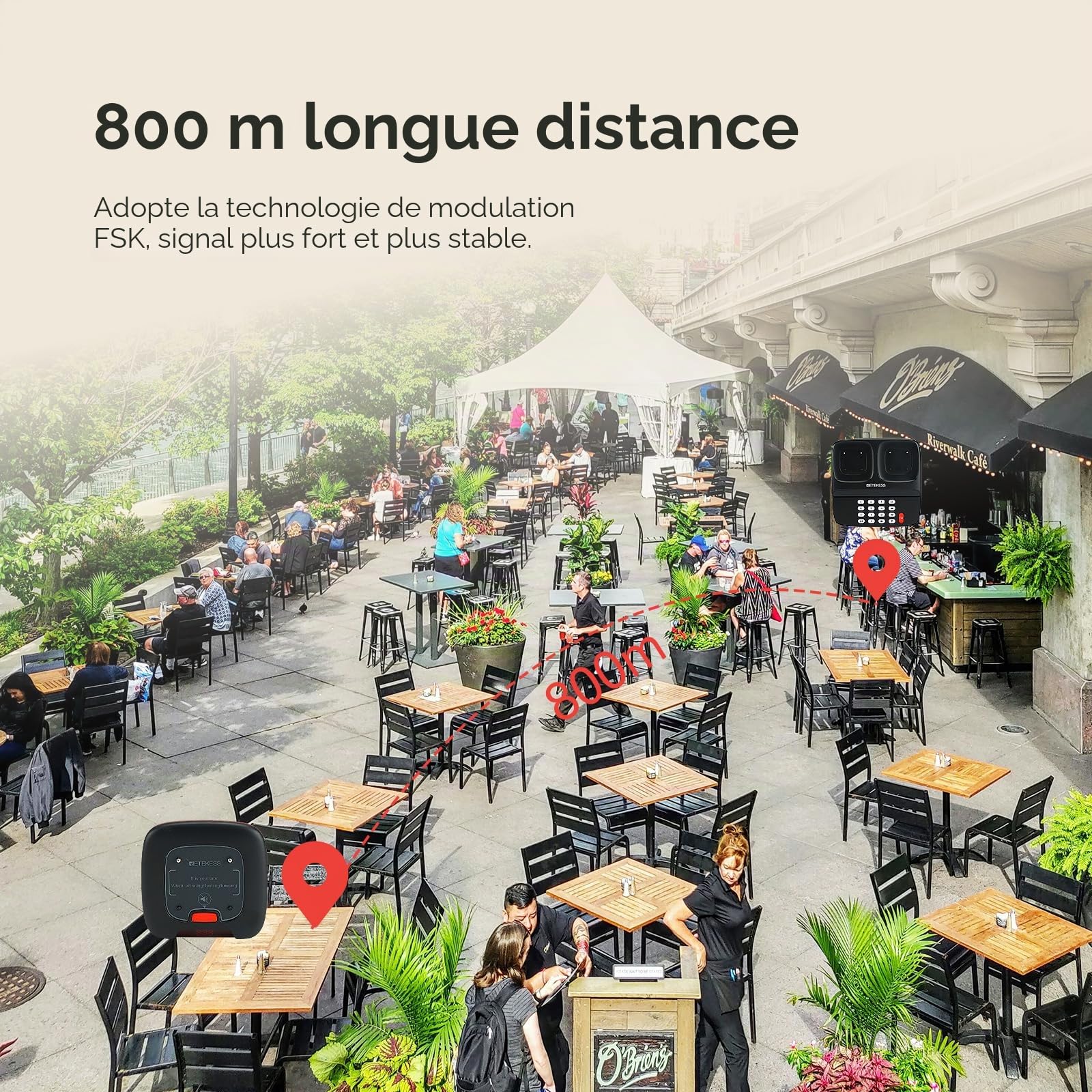 Retekess TD183 Bipeur Restaurant, Restaurant Pager, 20 Bippers | pour Logistique, Usines, Club, FSK 800M, Batterie 300 mAh 28H, Fonction de Rappel des Modèles d'Appel