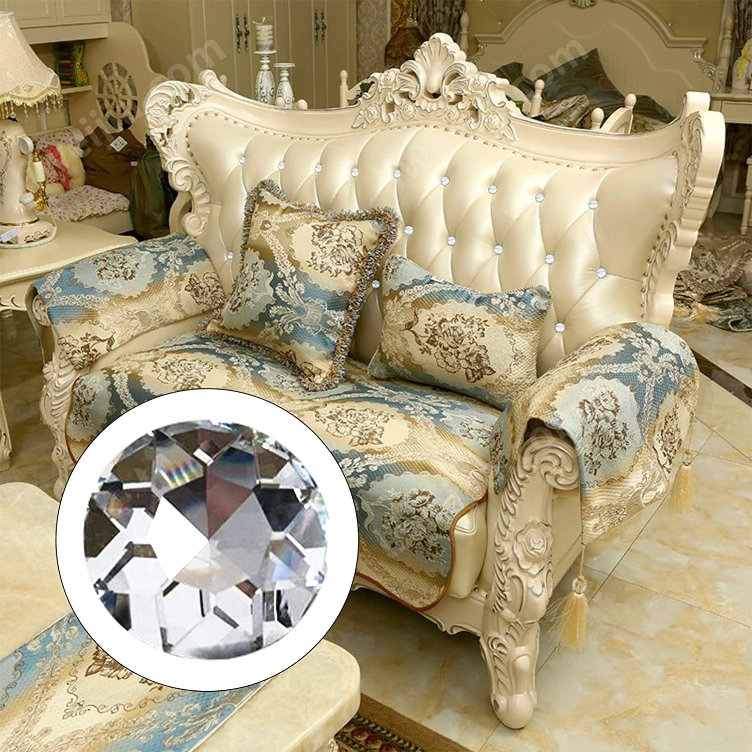 Niewidoczne zatrzaski guziki do szycia, kryształowy guzik, 50 szt. 25 mm jasne diamentowe guziki świecące guziki okrągłe ozdobne guziki bling Snap Design kryształowe guziki szklane do szycia (dżetów)
