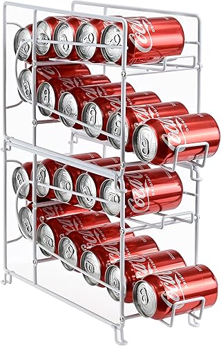 Miniatura 4 de SUFAUY - Organizador apilable para latas de refrescos y bebidas, paquete de 2 unidades para despensa o refrigerador, color blanco