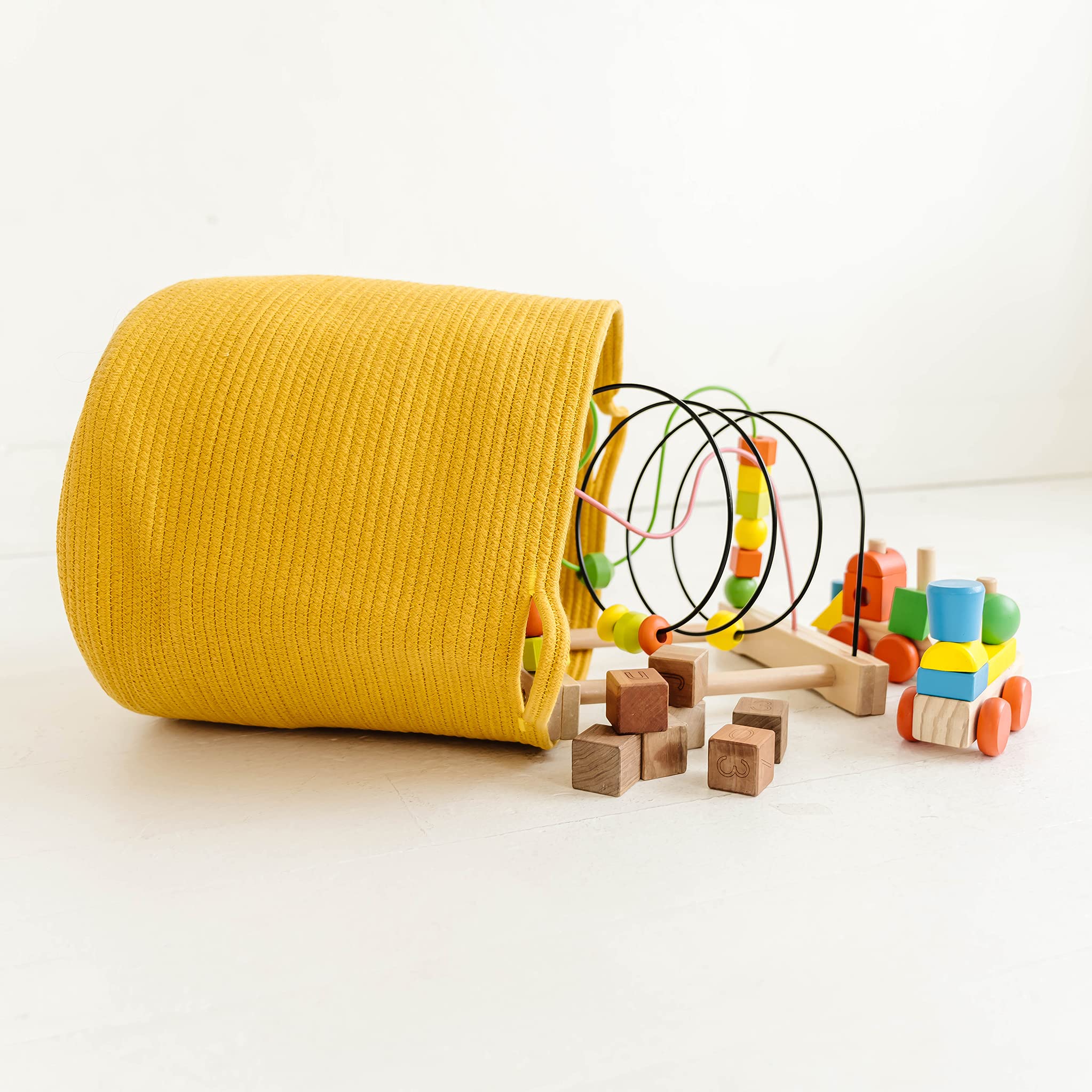 Natemia Rope Storage Basket - 15x15x14 Inch Nursery & Toy Organizer