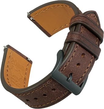 Italian Top Grain Leather Quick Release Watch Band 18mm 20mm 22mm