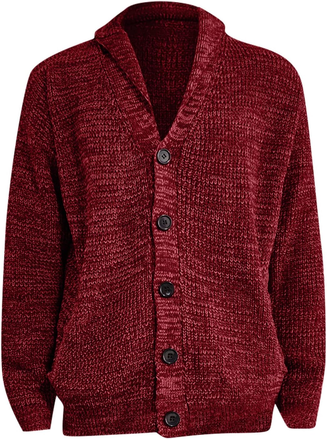 Ymosrh Men's Cardigan Sweaters for Men, Shawl Collar Button Up Long Sleeve Casual Fall Winter Knit Sweater Outwear, M-5XL