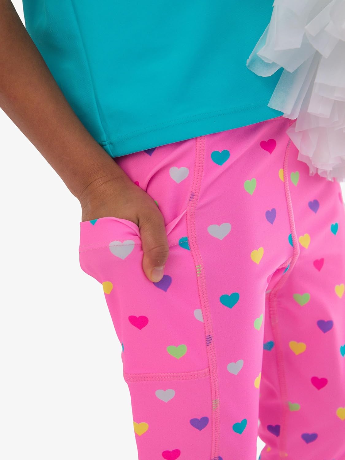 RuffleButts Girls UPF50+ Athletic Active Pocket Ruffle Legging