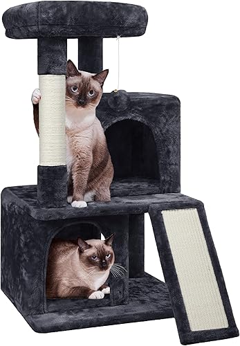 Yaheetech Árbol para gatos de interior, torre para gatos de 36 pulgadas con percha extragrande, postes rascadores, tabla de rascar, bola colgante,