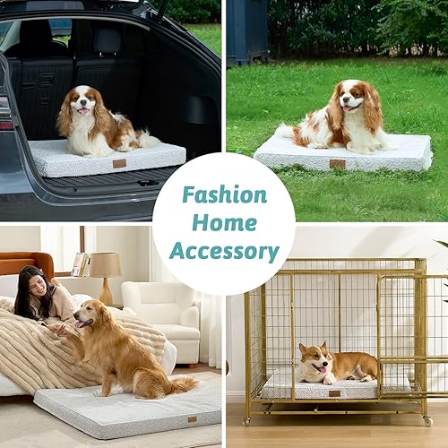 Miniatura 6 de Cama ortopédica para perros grandes, funda extraíble y lavable extragrande con forro impermeable y parte inferior antideslizante, cama rectangular