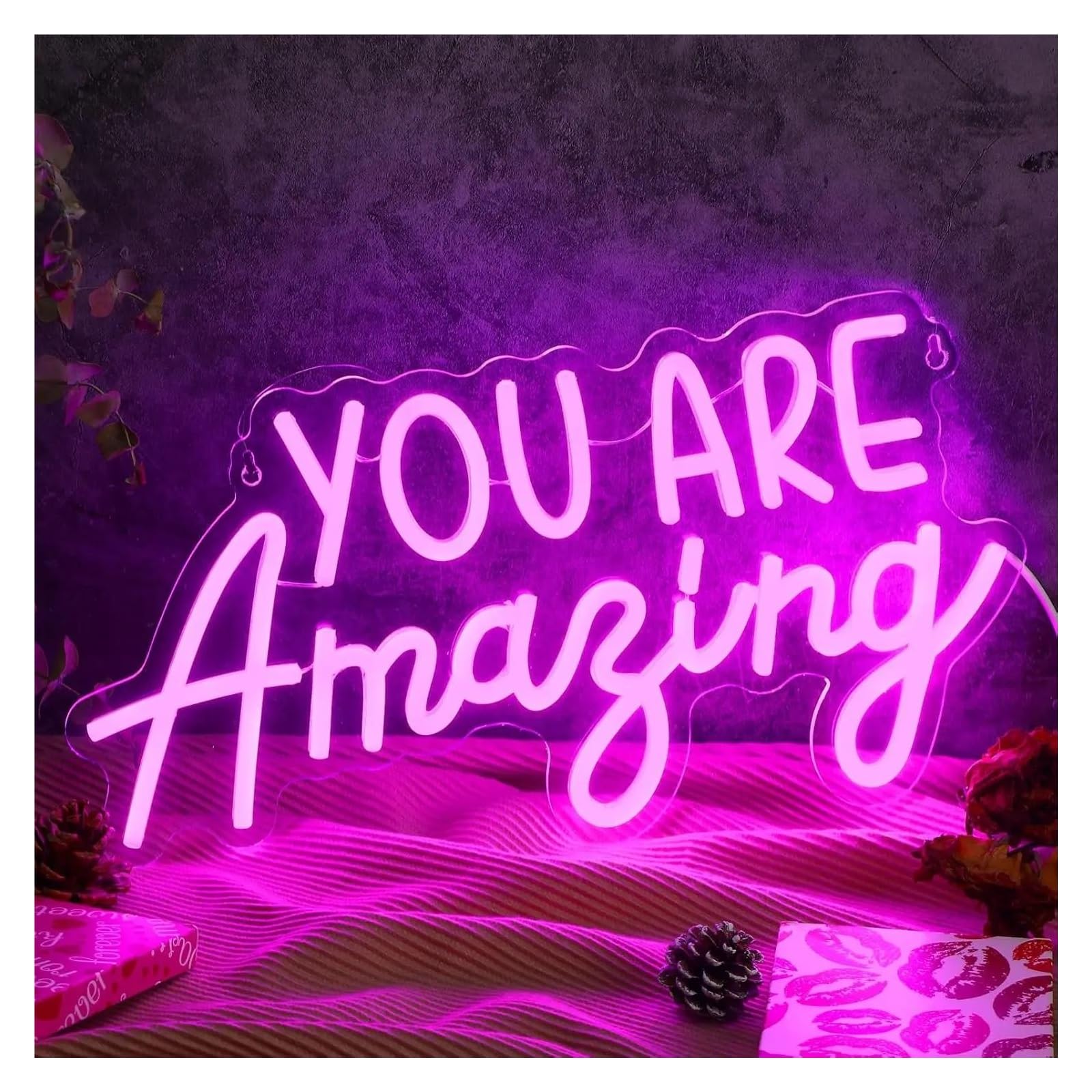 LEMST Sign Lamp You are Amazing Neon Lights, Dimmable Design, for Bedroom, Study, Corridor, Living Room Decoration 21cmх40cm