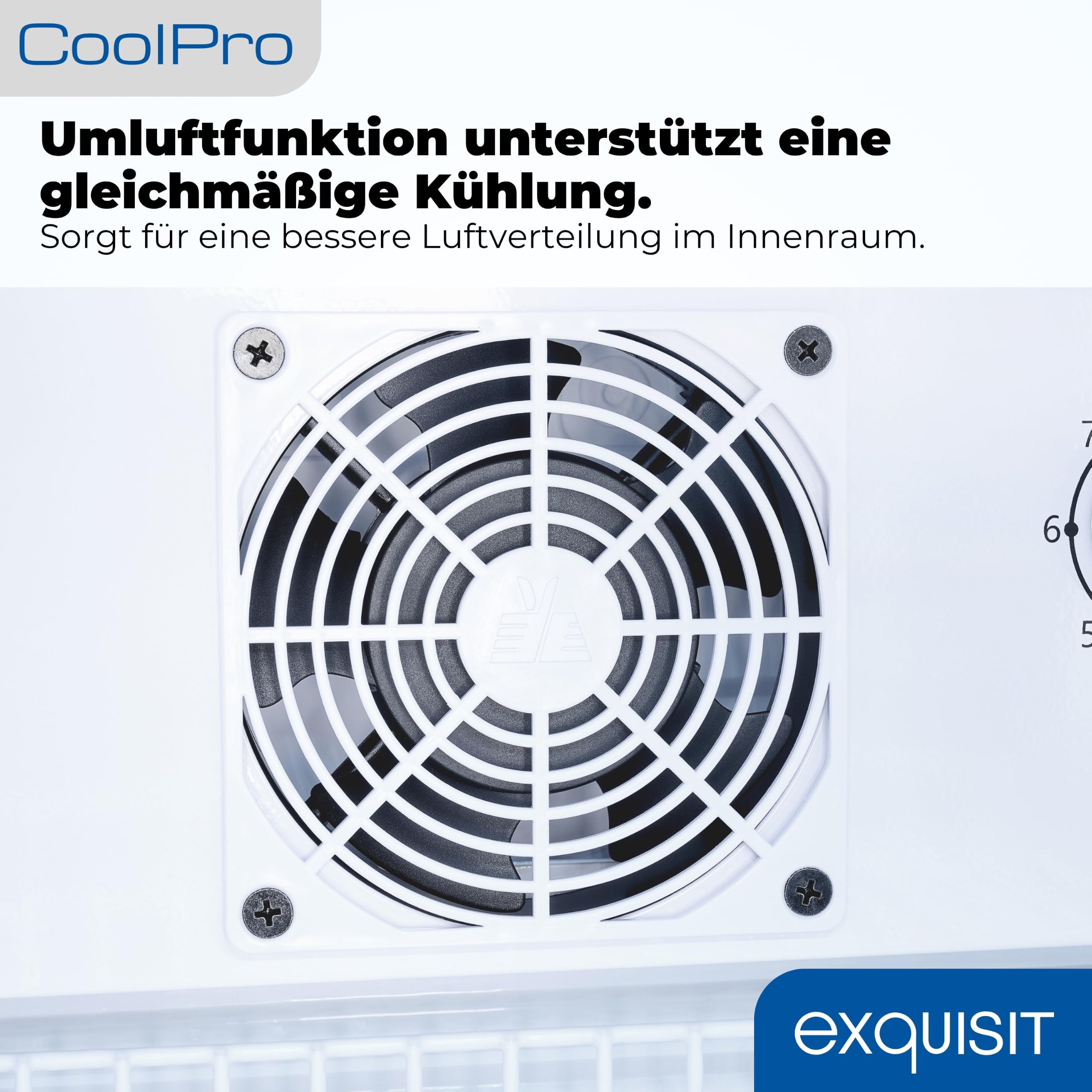Exquisit Getränkekühlschrank GKS240-GT-160C weiss | Nutzinhalt: 237 L | Türschloss | 6 Gitterablagen | Umluftventilator | Standgerät