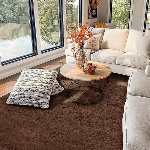 Miniatura 2 de FVVRAX Alfombra esponjosa para sala de estar, alfombra lanuda para dormitorio, alfombra suave y moderna para habitación de los niños, alfombra de