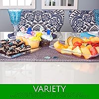 Vista 5 de Plasticpro Bandejas de Plástico para Servir - 10 x 14 pulgadas Bandejas Rectangulares Desechables para Fiestas (12, Transparente)