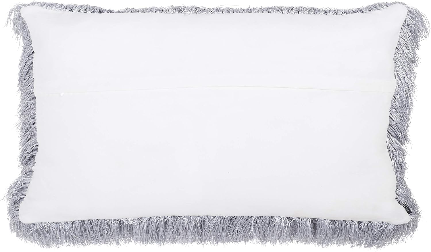 Silver Shag Rectangular Indoor/Outdoor Decorative Pillow