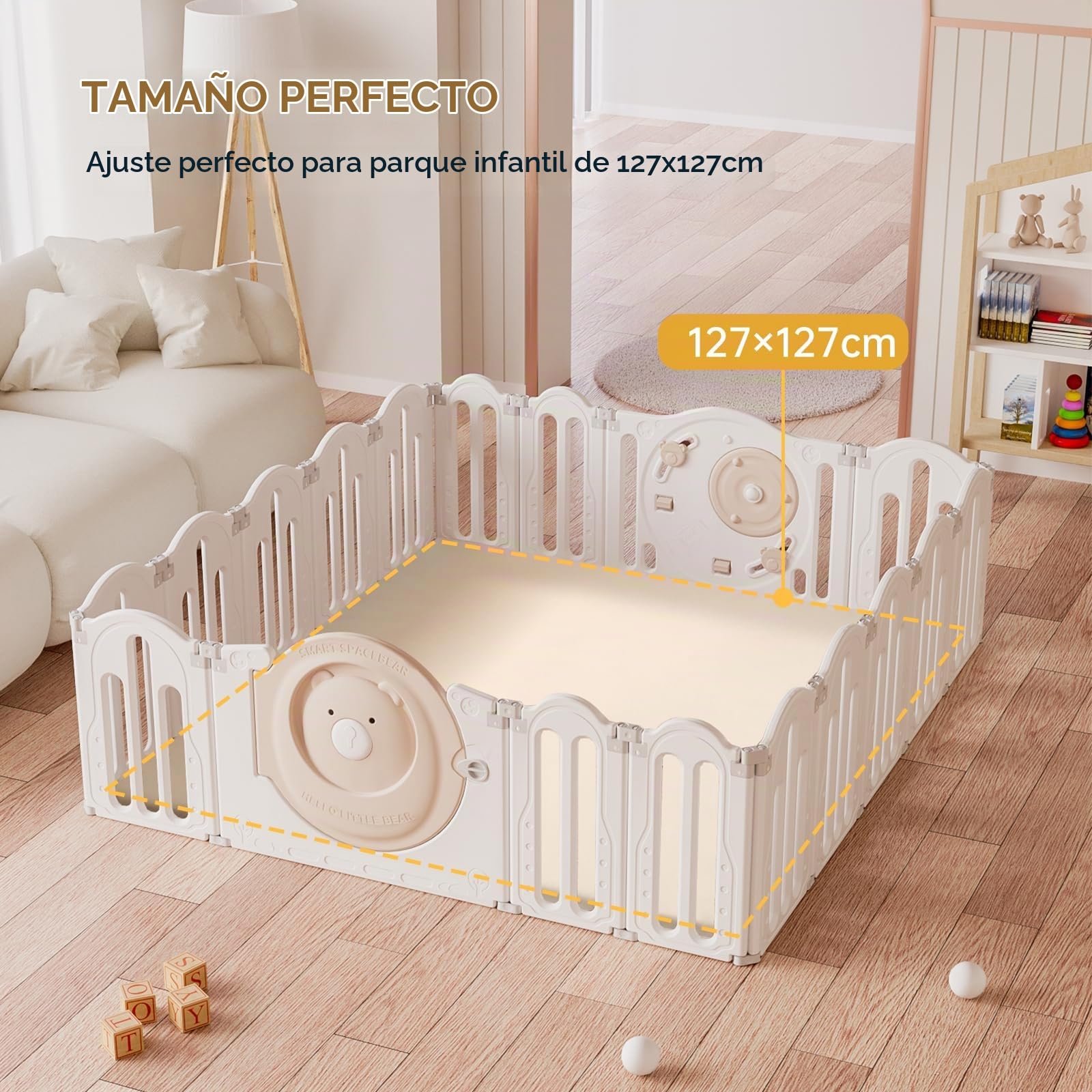 Baby Play Mat for Floor - 125x125x3cm Extra Grueso Colchoneta Bebe Suelo - Suave e Impermeable Manta Juegos para Parque