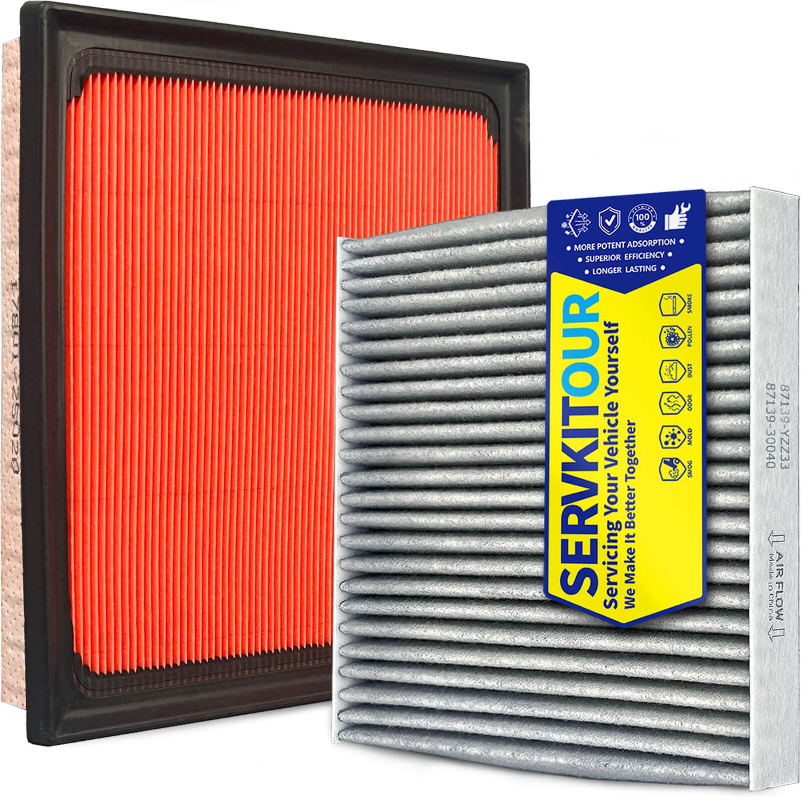 SERVKITOUR Engine & Cabin Filter Set (2-Pack)