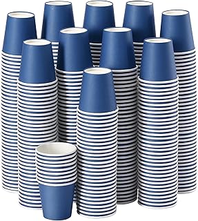 600 Pack 3 oz Paper Cups, Disposable Bathroom Cups, Small Mouthwash Cups, First Taste Cup Hot/Cold Beverage Drinking Cup for Party, Picnic, BBQ, Travel, and Communion (Navy Blue)