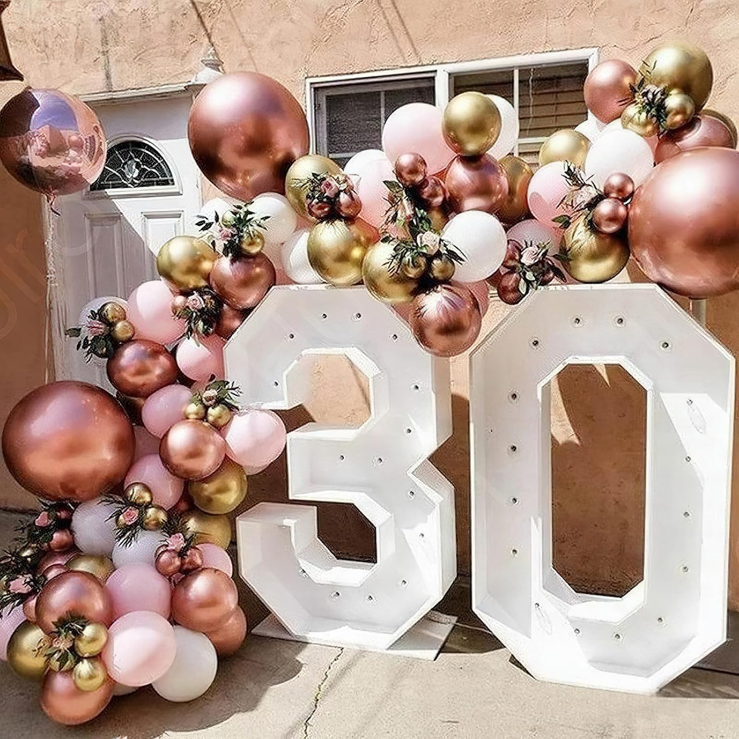 PartyWoo Rose Gold Shades Balloon Garland Kit, 140 pcs Shades of Rose Gold Balloons Different Sizes Pack of 18 Inch 12 Inch 10 Inch 5 Inch for Balloon Garland, Birthday Decorations, Party Decorations thumbnail