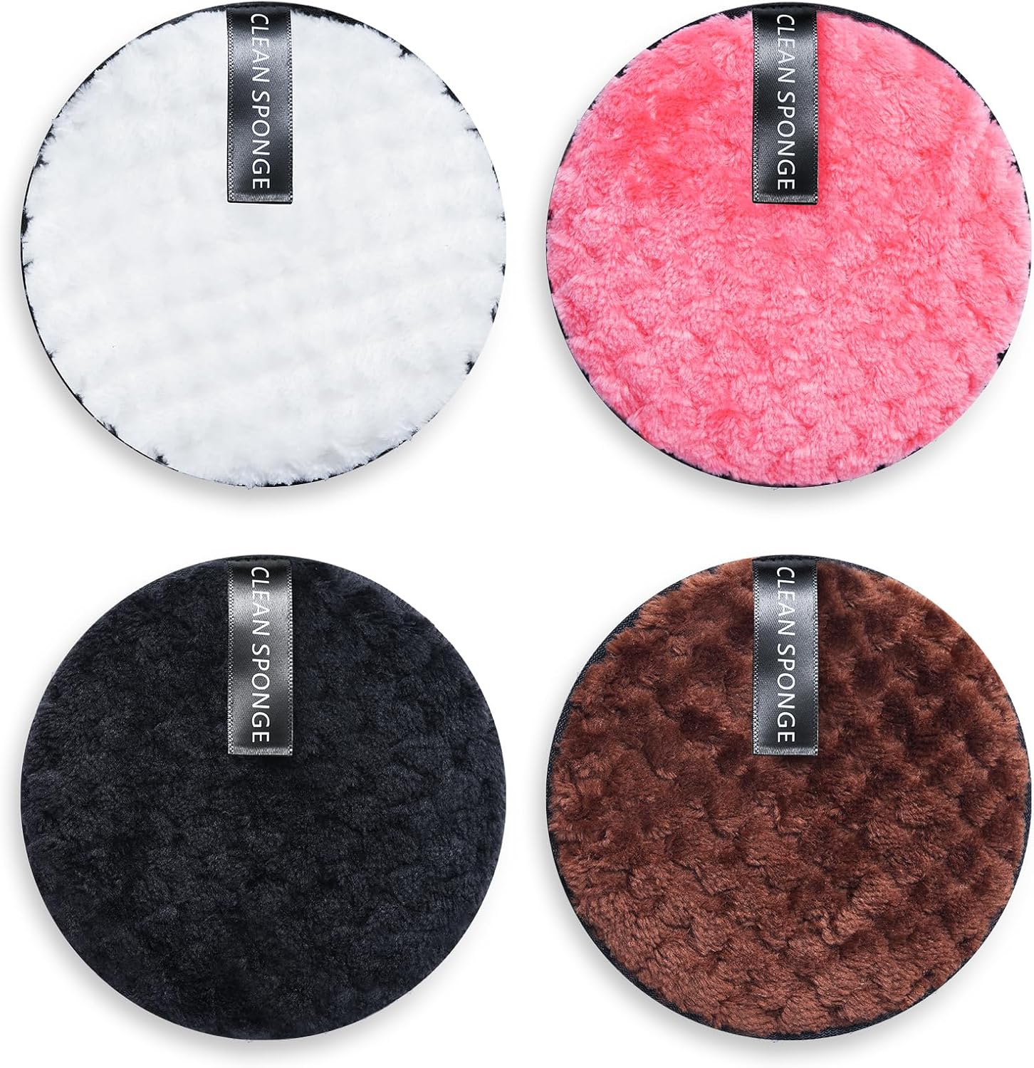 4pcs Makeup Remover, Reusable Super Soft Cotton Pineapple Lattice Round Water Cleanser