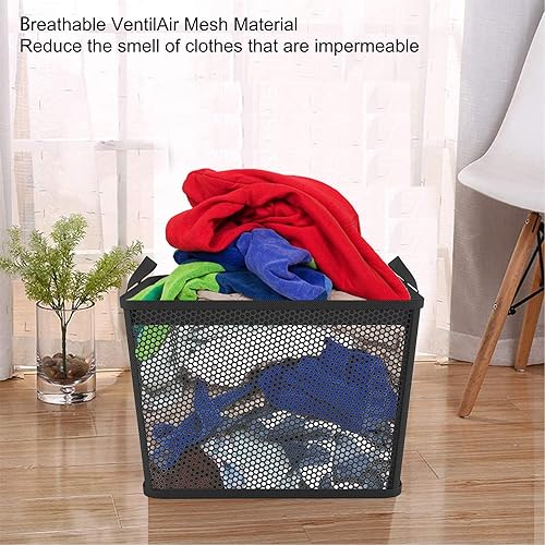 Miniatura 5 de NPET Cesta de lavandería plegable de 27 litros con material impermeable de PEVA, bolsa de almacenamiento para ropa, dormitorio y hogar