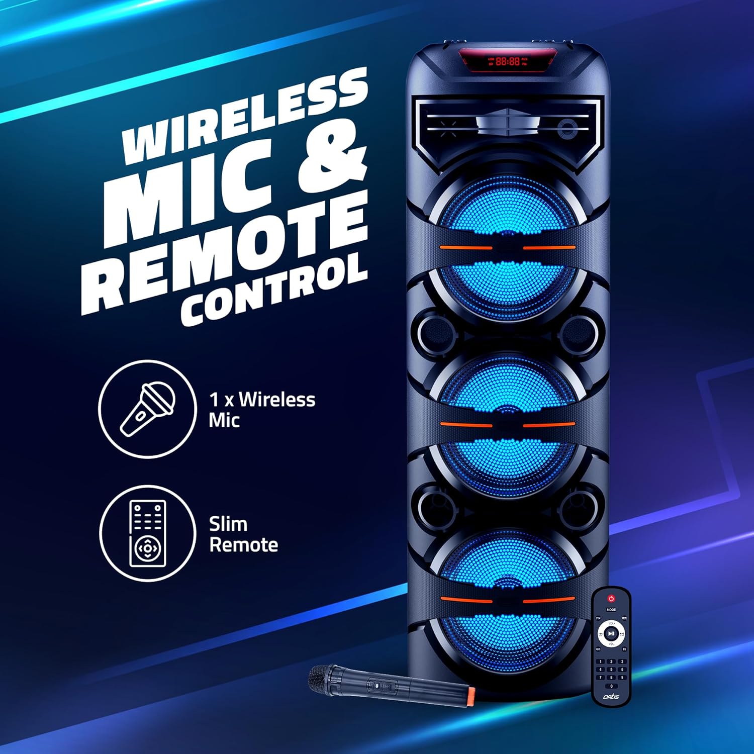 Artis MS306 speaker with wireless mic and remote control