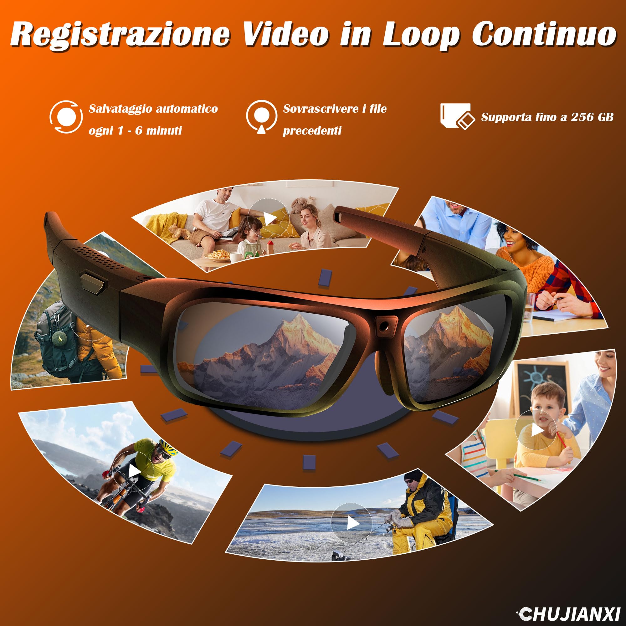 Lentes con Cámara 4K, Gafas Inteligentes para hombres y mujeres | 2026 Nueva Generación Gafas de Sol con Protección UV400 y Vídeo para Actividades al Aire Libre