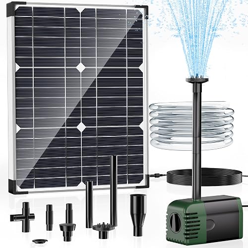 POPOSOAP Solar Water Pump Fountain,20W Solar Fountain Pump 320GPH Solar Powered Water Pump with Adjustable Flow, PVC Tubing and 16.4ft Cord Length for Ponds, Garden, Waterfall, Fish Pond