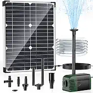 Solar Water Pump Fountain,20W Solar Fountain Pump 320GPH Solar Powered Water Pump with Adjustable Flow, PVC Tubing and 16.4ft Cord Length for Ponds, Garden, Waterfall, Fish Pond