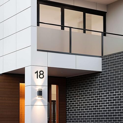 Miniatura 5 de Ywonobs Número de casa flotante grande de 8 pulgadas, letrero visible exterior con número de dirección de casa moderno, color negro, fácil de